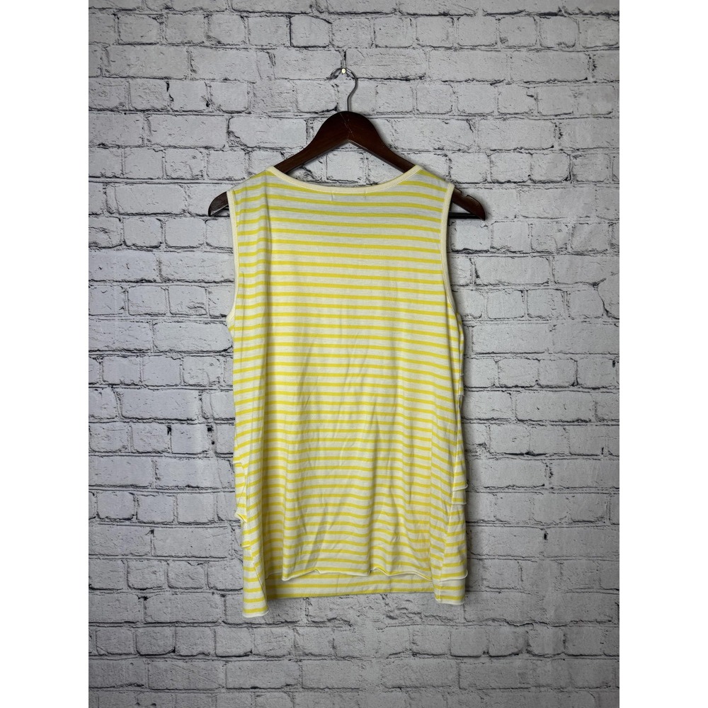 Verve Yellow and White Striped Sleeveless Tank Top, Size‎ Large